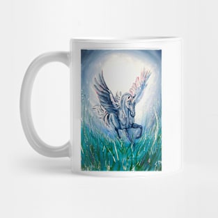 Flying pegasus in Moonlight Mug